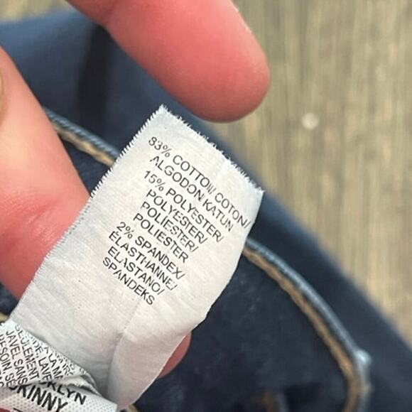 Lucky Brand Brooklyn Skinny Jeans Low Rise Denim Stretch Dark Wash Blue Sz 4/27 - Picture 8 of 12